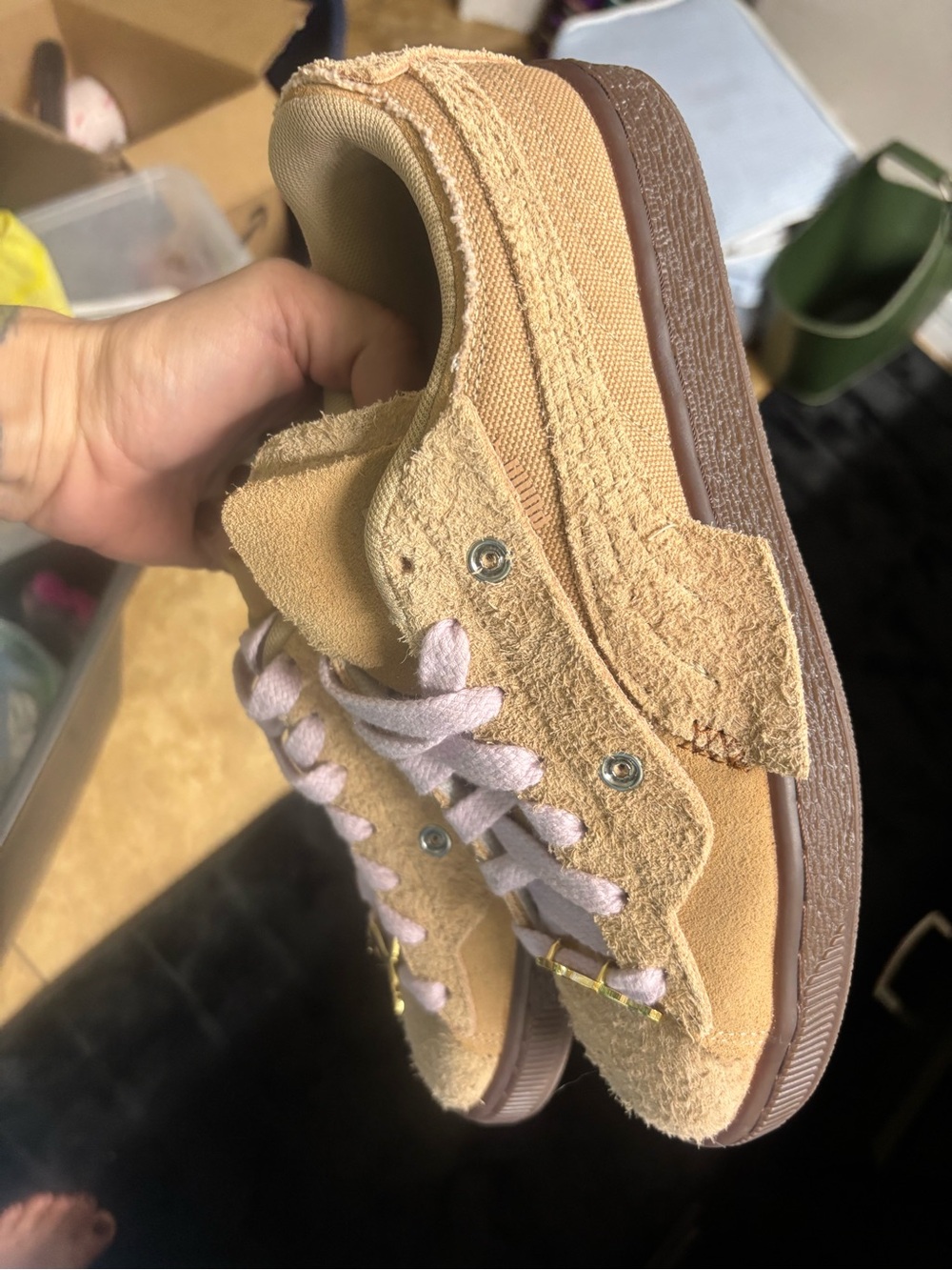 Puma x x-girl toasted almond Suede Low-Top Sneakers